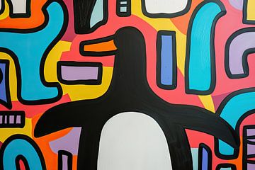 Schilderij Moderne Pinguïn | ChillVogel van ARTEO Schilderijen