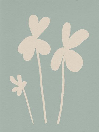 Botanische tuin. Witte geluksklavers op salie.