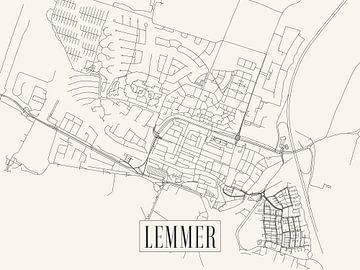 City map Lemmer - Town - Light version - Friesland Map by Locus Studio