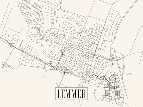 Plan de ville Lemmer - Ville - Version allégée - Carte de la Frise