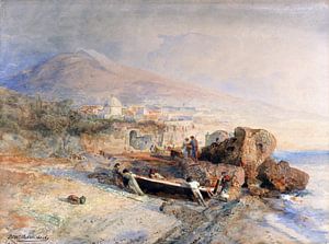 Fischerboot wird überholt, OSWALD ACHENBACH, um 1880