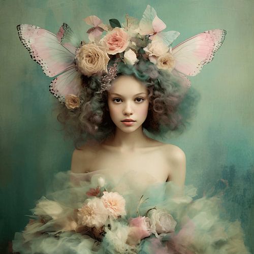 Flower princess in pastel