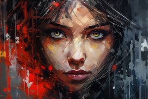 Urban Street Art, Gesicht eines Mädchens. Fantasy-Konzept, Illustration Malerei, Kunstdesign