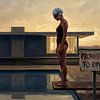 Modernist Poolside Reflection by Jan Keteleer