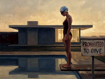 Modernistische Reflexion am Pool von Jan Keteleer
