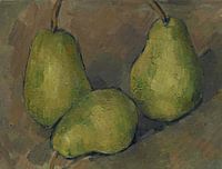 Drie peren in groen