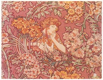 Femme Parmi Les Fleurs von Alphonse Mucha von Peter Balan