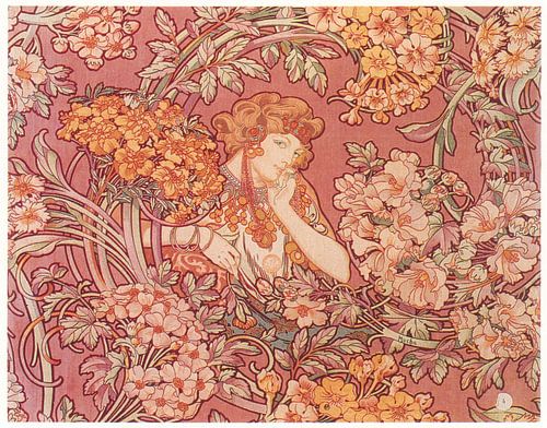Femme Parmi Les Fleurs von Alphonse Mucha
