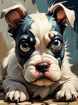 Indringende portret van een puppy