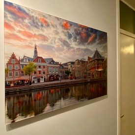 Photo de nos clients: Sur le Spaarne à Haarlem par Anton de Zeeuw, sur aluminium