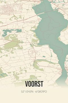 Vintage map of Voorst (Gelderland) by Rezona