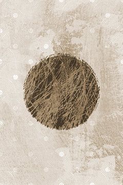 Ikigai. Abstracte minimalistische zen-kunst. Japanse stijl. Aardetinten VII van Dina Dankers