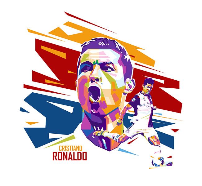Uitgebreid Larry Belmont Gedetailleerd Cristiano Ronaldo wpap pop art van nvlart shop op canvas, behang en meer