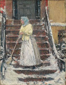 Childe Hassam, Schneeschaufeln, 1890er Jahre