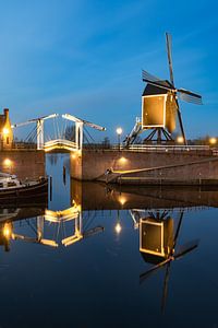 Moulin et pont à Heusden sur Mark Bolijn