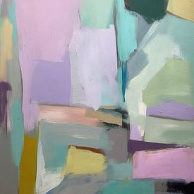 Abstract Purple Green Pastel by Niklas Maximilian