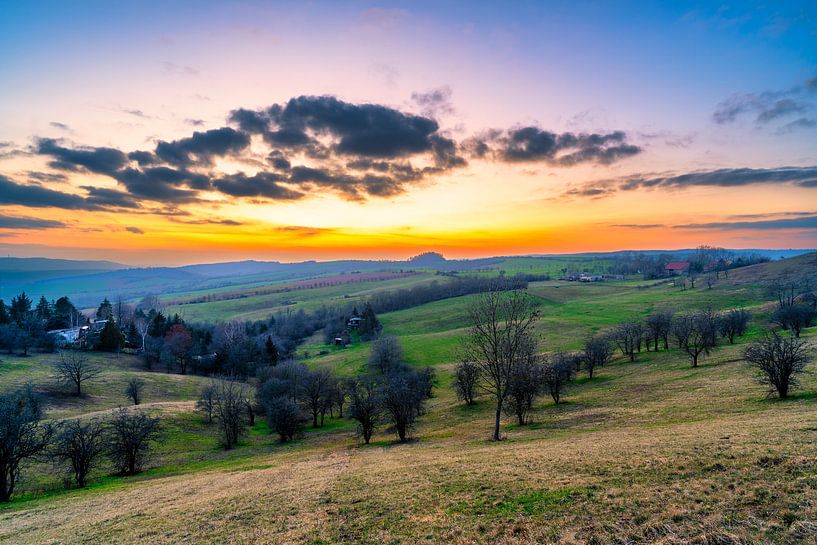 Coucher de soleil dans les montagnes du Harz près de Sangerhausen par Andreas Völkel