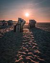 Strandkörbe im Sonnenuntergang von Steffen Peters Miniaturansicht