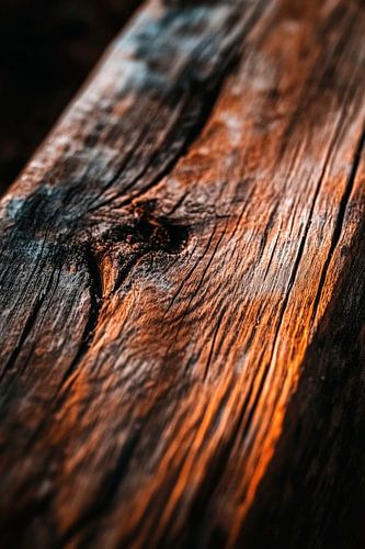 Surface en bois avec lumière chaude