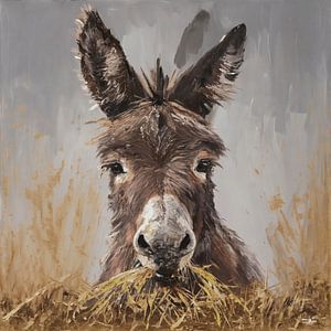 abstrakter Bauernhof Esel