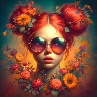 sunglasses and flowers