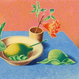 Heinrich Hoerle - Stillleben mit Granatblüte und Zitronen (1933) von Peter Balan