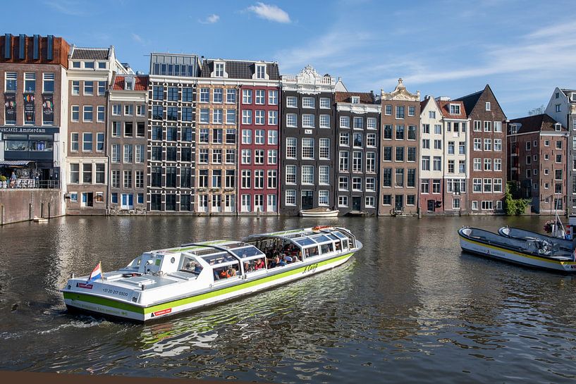 Amsterdam - Tourist boat on the Damrak by t.ART