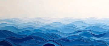 Blue wave landscape - Abstract harmony by Poster Art Shop
