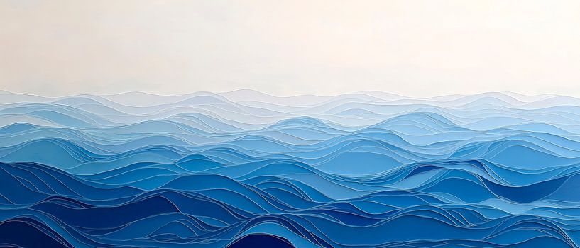 Blaue Wellenlandschaft – Abstrakte Harmonie von Poster Art Shop