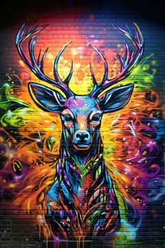 Hirsch Street Art Graffiti von ARTemberaubend