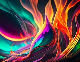 Regenboogkleuren met kunstvormen