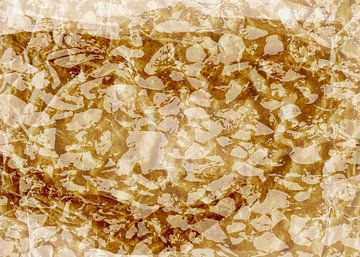 Gouden ritme. Botanisch patroon in donker oker. van Dina Dankers