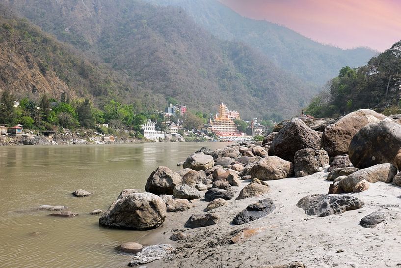 The Ganges river at Laxman Jhula in the Himalayas in India by Eye on You