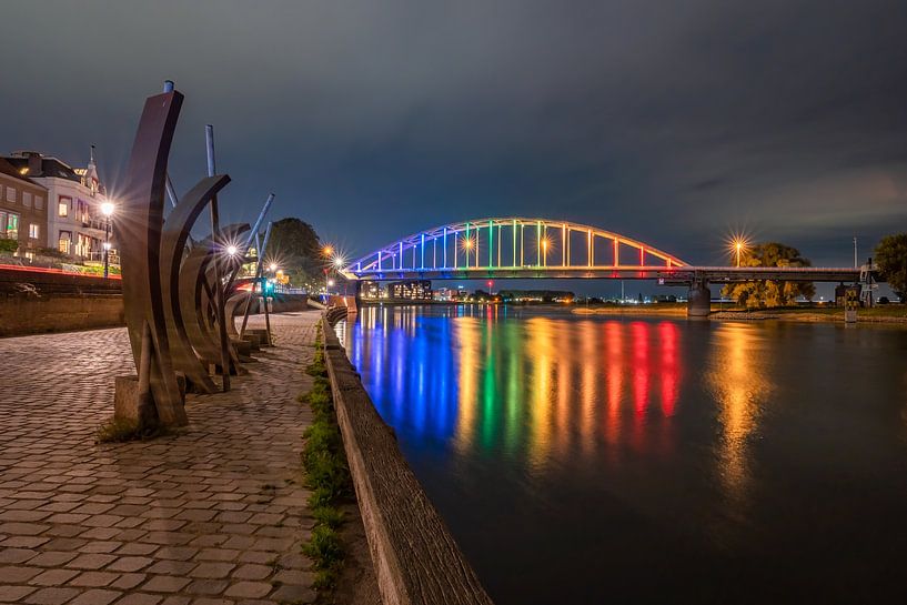 Wilhelmina bridge in Deventer as seen from the quay by Maurice Meerten