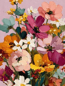 Warmer Blumenstrauß in erdigen Farbtönen