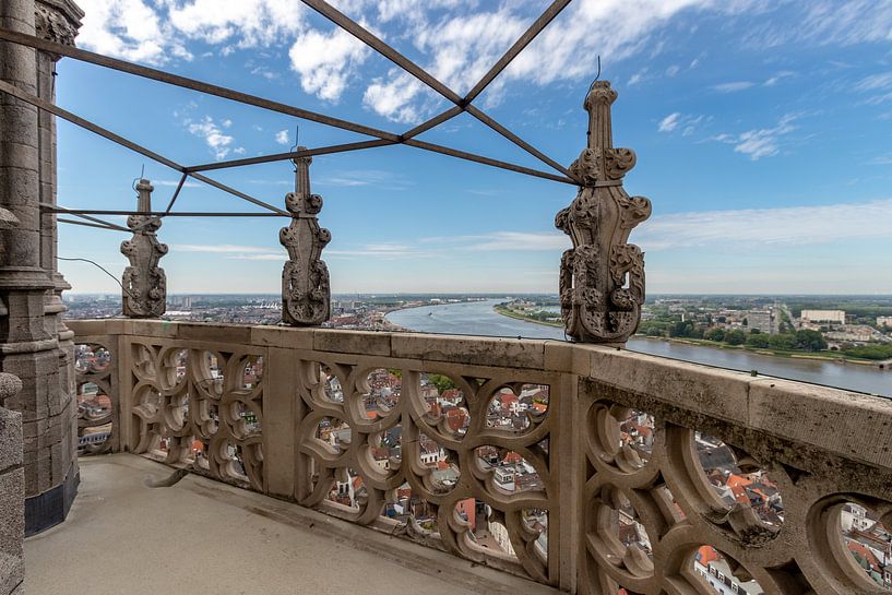 Vue de la cathédrale d'Anvers : La relation et l'Escaut par Martijn