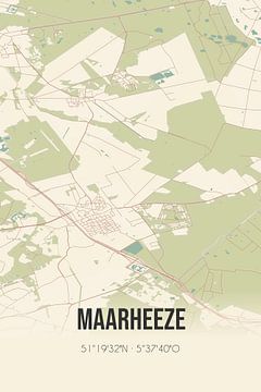 Vintage landkaart van Maarheeze (Noord-Brabant) van Rezona