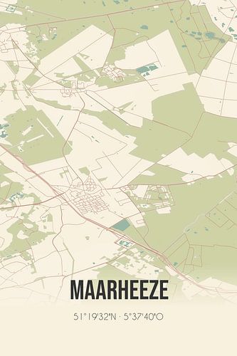 Vintage landkaart van Maarheeze (Noord-Brabant)
