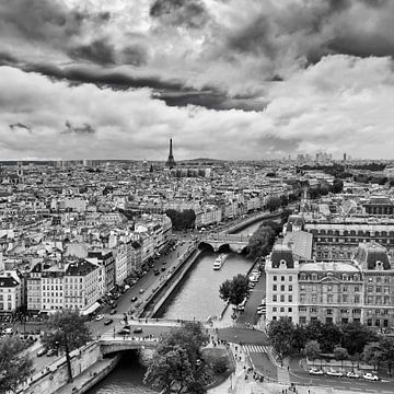 Paris schwarzweiss mit Seine von Tom Uhlenberg