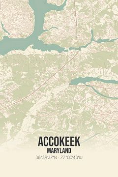 Carte ancienne d'Accokeek (Maryland), États-Unis. sur Rezona