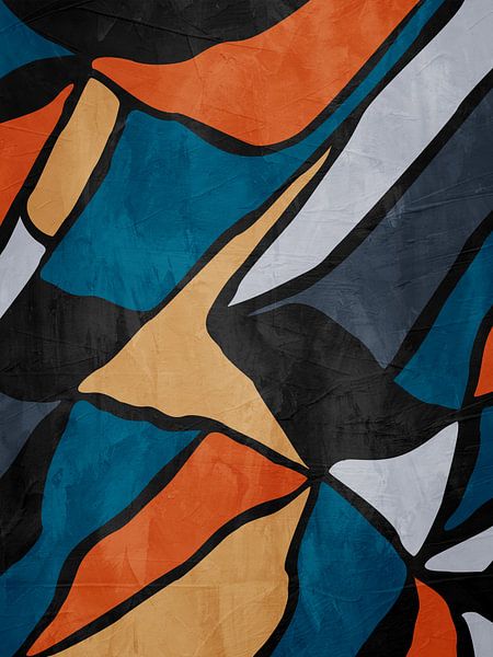 Bunte geometrische organische abstrakte Kunst von Online Arts
