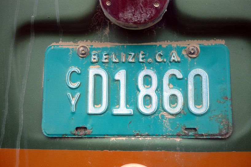 Belize nummerplaat van Richard Wareham