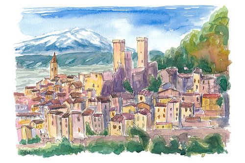 Les tours intemporelles de Pacentro et les montagnes de la Majella