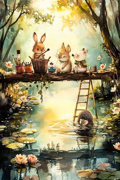 Animaux de la forêt lors d'un atelier de peinture par Art & Soul Creations