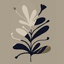 Abstract minimalistisch botanisch. Blad in neutrale tinten. van Dina Dankers thumbnail