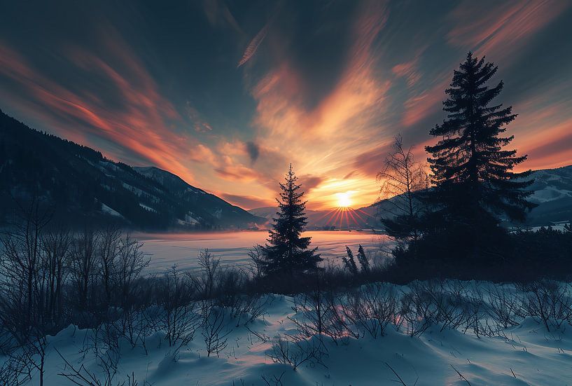 Winterlandschap van fernlichtsicht