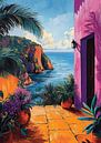 Matisse inspired sea Fauvism sea view Mediterranean by Niklas Maximilian thumbnail