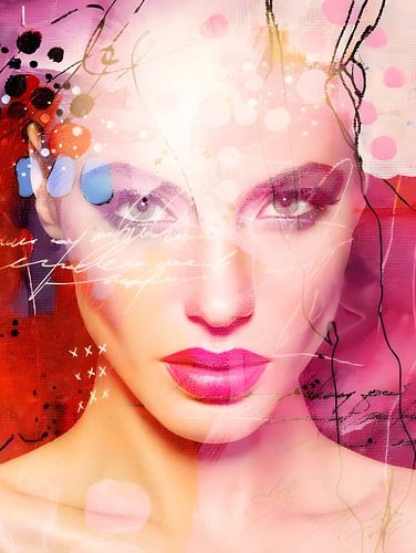 Beautiful Colors | A portrait of a woman whose main colours are red and pink