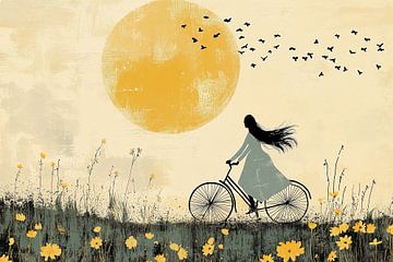 Zonnige Fietstocht langs de Bloemen no.2 van Studio BB