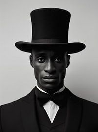 Portrait en noir et blanc d'un homme avec un chapeau | Mono Abraham